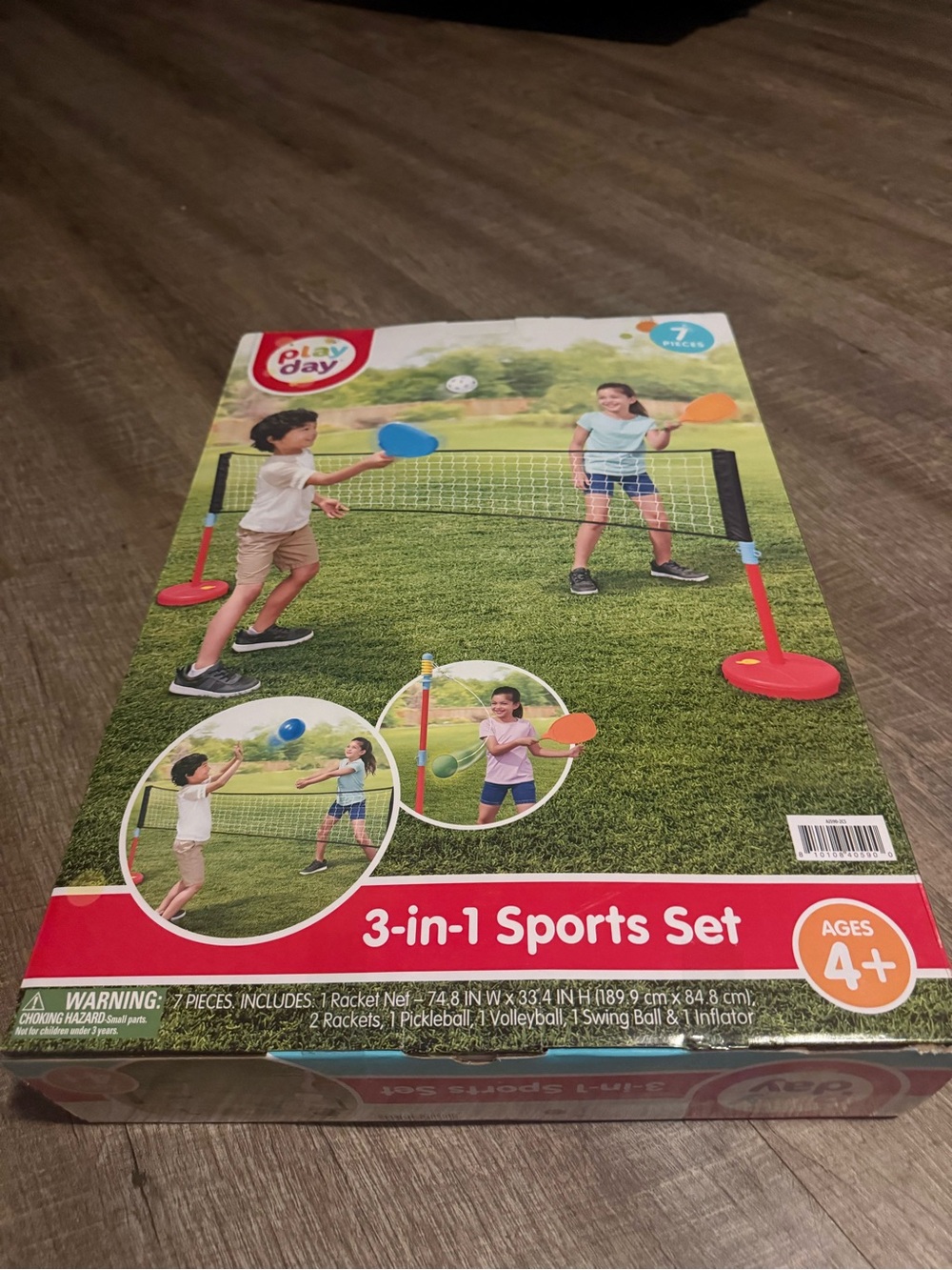 Play Day 3-in-1 Sports Set for Kids – Red, Blue, Orange, Yellow